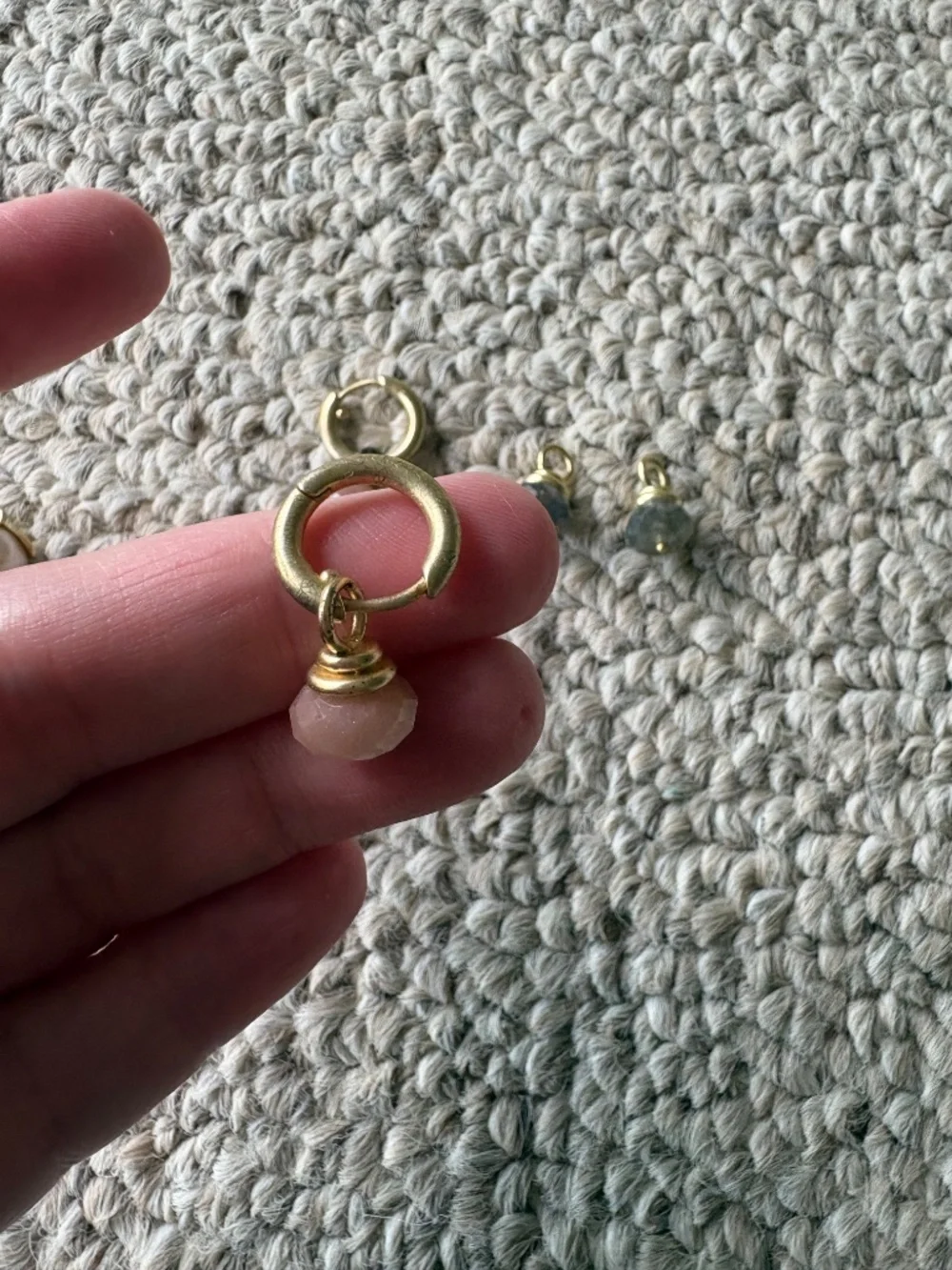 Spartina 449 Dainty Gold Hoop Earrings Interchangeable Charms Chic - Picture 4 of 5